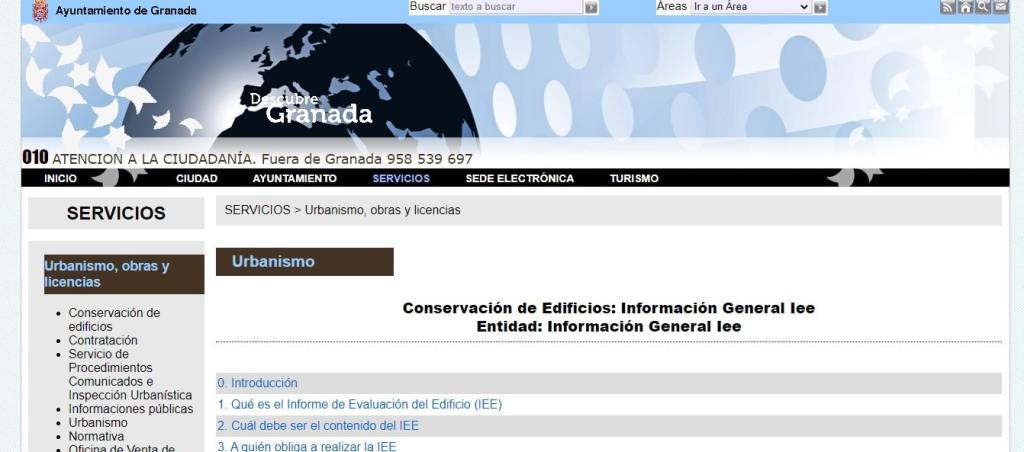 Web sobre información acerca del IEE en Granada