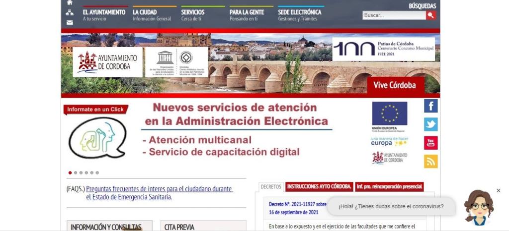 Web del Ayuntamiento de Córdoba